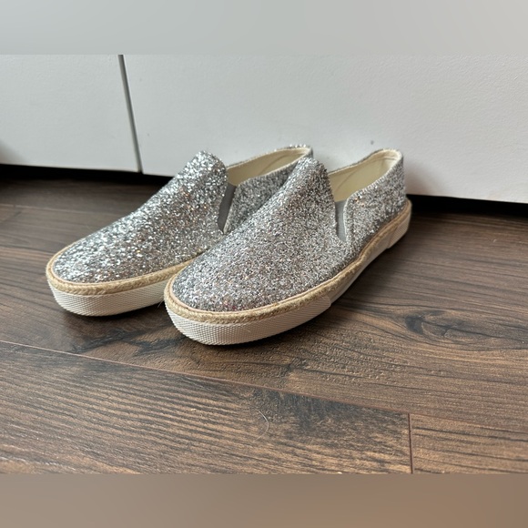 Jack Rogers Women’s Tucker Silver Sparkle Slip On Espadrille Sneakers (Size 7) - Picture 2 of 10